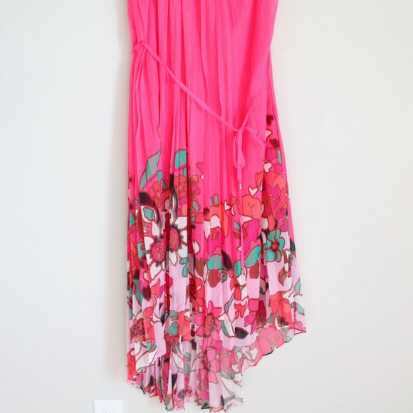 NWT Ted Baker Floral Pleated Asymmetrical Dress– Wedding & Party Ready - Picture 7 of 13